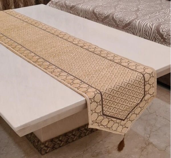  High Quality Embroidred Cotton  Table Runner( Size16X72 Inch) - Beige, Cotton, Pack of1